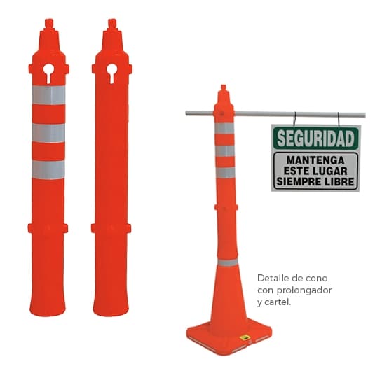 Imagen - PROLONGADOR DE CONO HASTA 1.1 MT C/REF NARANJA FLUO